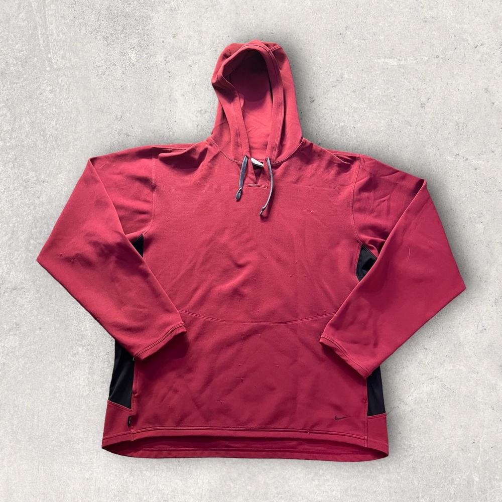 Nike Dri Fit Hooded Sweatshirt Red Black